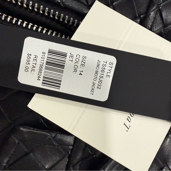 Black woven leather jacket NWT - Picture 6 of 8